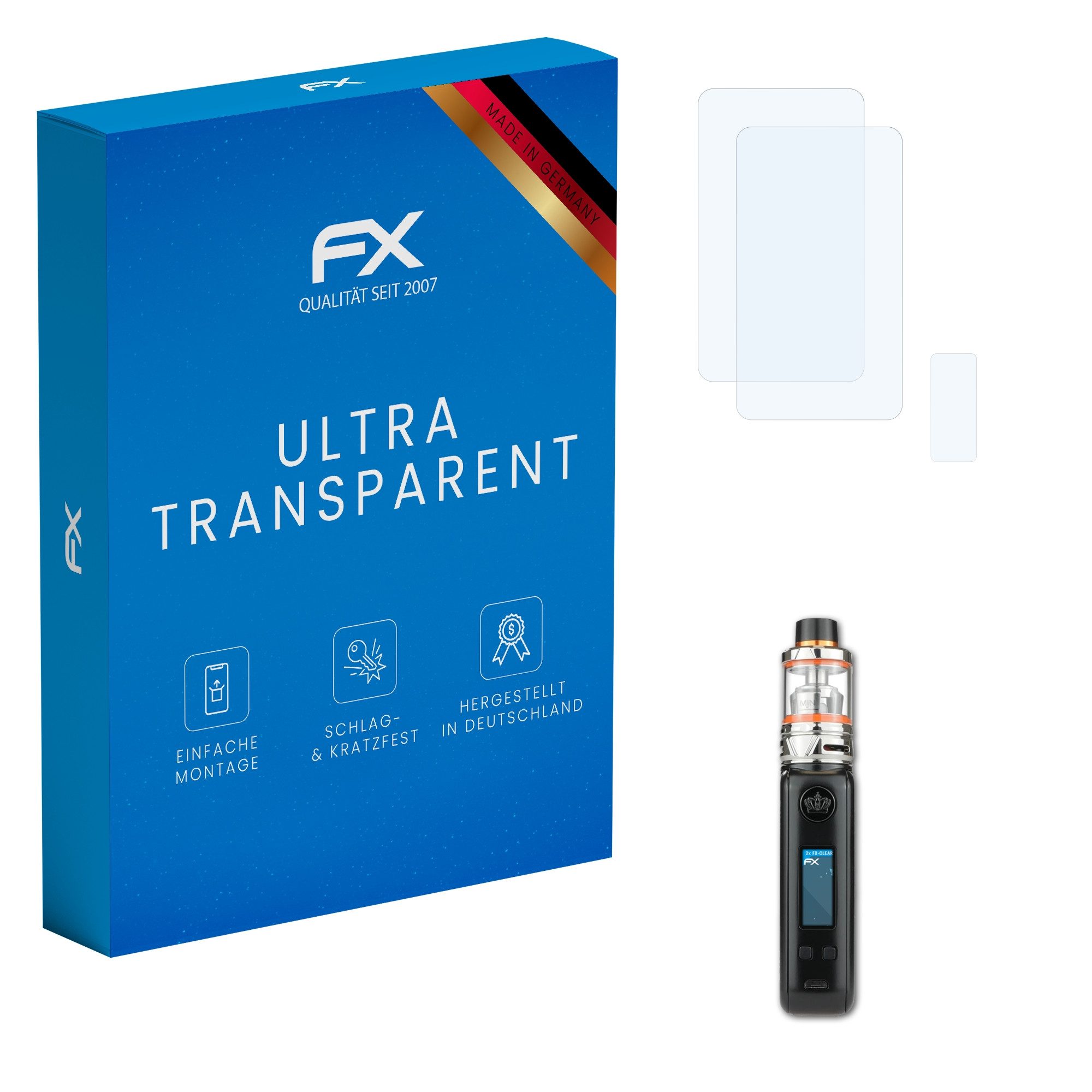 atFoliX Schutzfolie Displayschutz für Uwell Crown 4 Mod, (2er Set), Ultraklar und hartbeschichtet