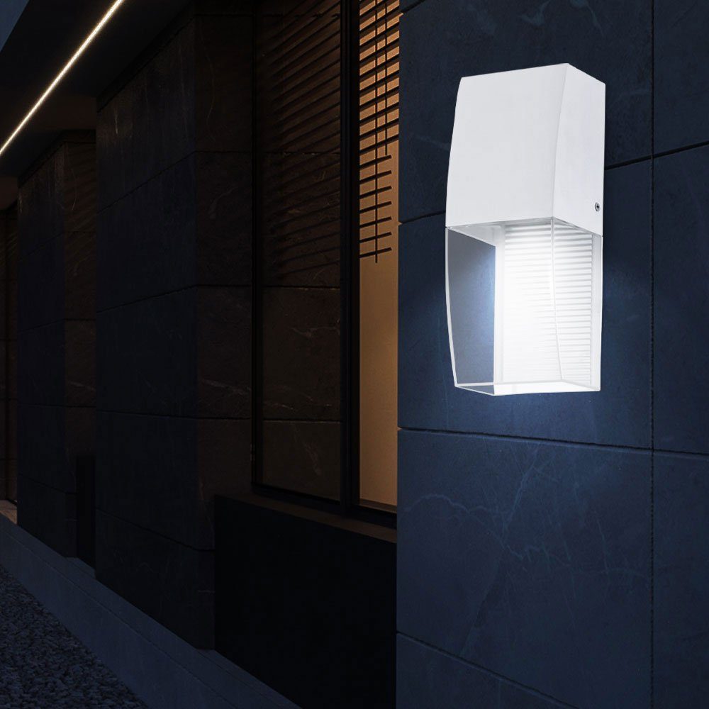 EGLO Außen-Wandleuchte, Leuchtmittel inklusive, Warmweiß, Außenleuchte weiß abwärts Wandlampe Fassadenlampe LED Haustürlampe