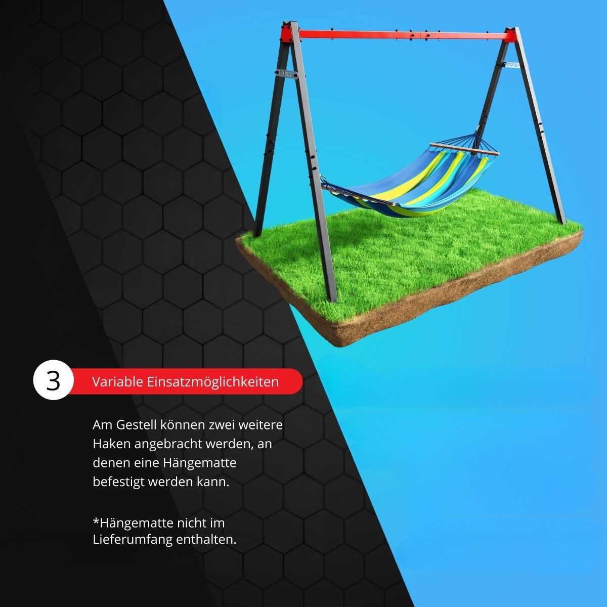 K-SPORT Doppelschaukel Kinderschaukel für Storchennest & Schaukel, (Gestell für den Garten bis 150 kg belastbar, stabile & sichere Outdoor Schaukelgerüst inkl. Kunststoffkappen), Made in EU!