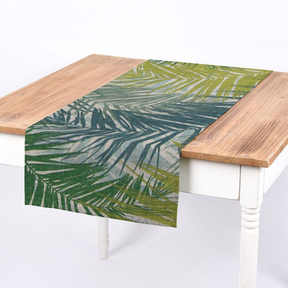 SCHÖNER LEBEN. Tischläufer SCHÖNER LEBEN. Tischläufer Palmenblätter 40x160cm, handmade | Tischläufer
