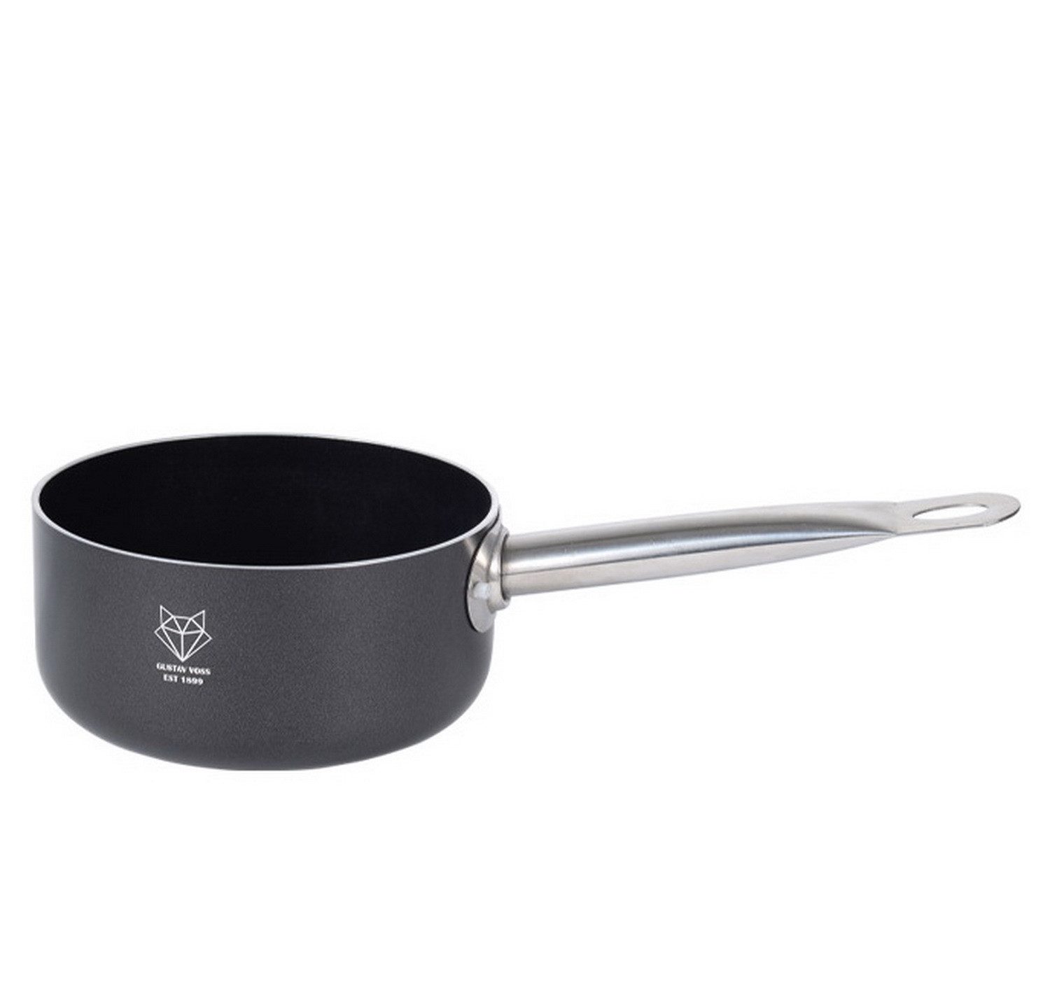 Gustav Voss Kochtopf Topf PIRÄUS, gehärtete Aluminiumlegierung (Stielkochtopf, Stiel-Kasserolle Stieltopf), Procalon®Cera-Beschichtung, spülmaschinengeeignet