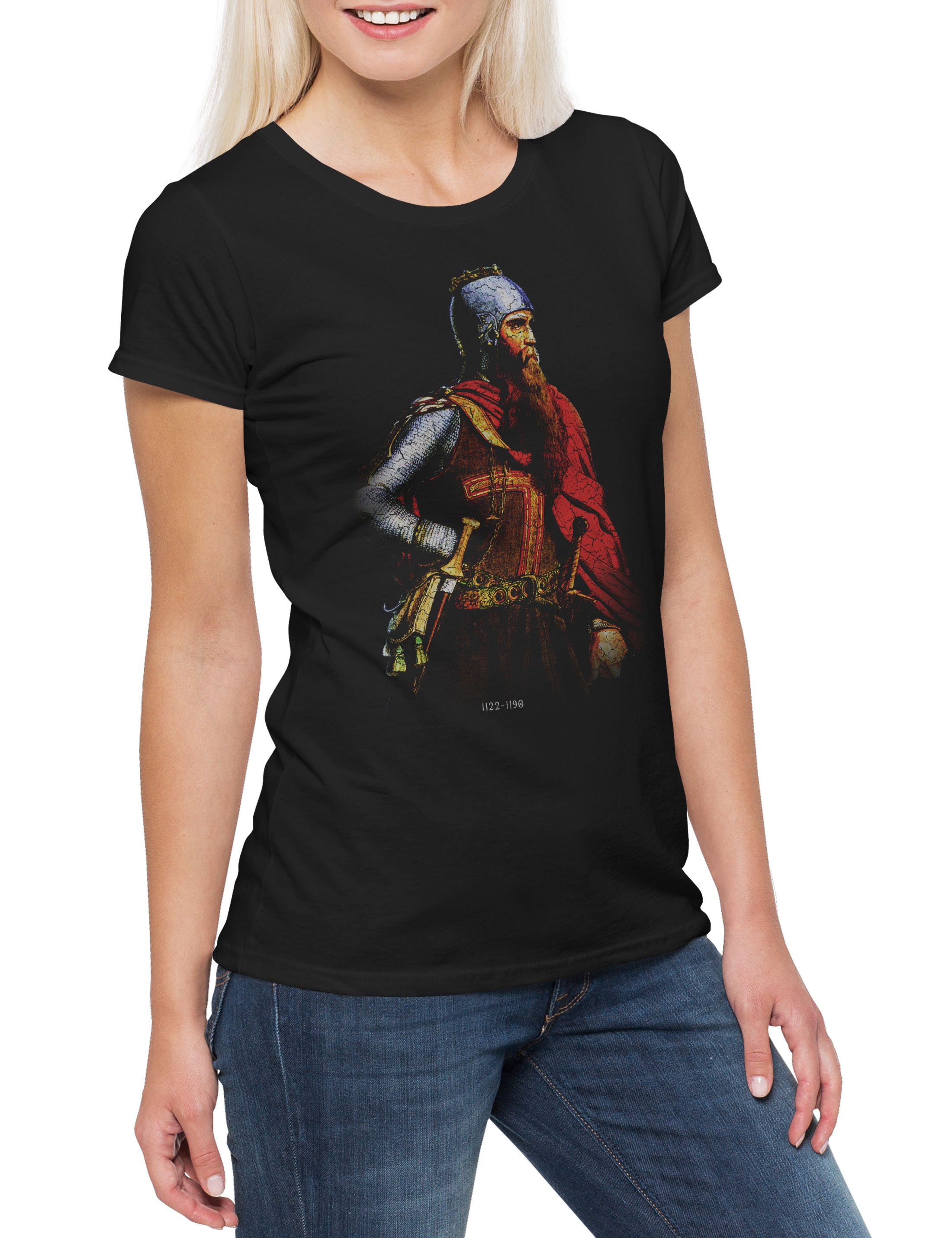 Print-Shirt Friedrich I Damen T-Shirt Der Erste First Portrait Kaiser King König