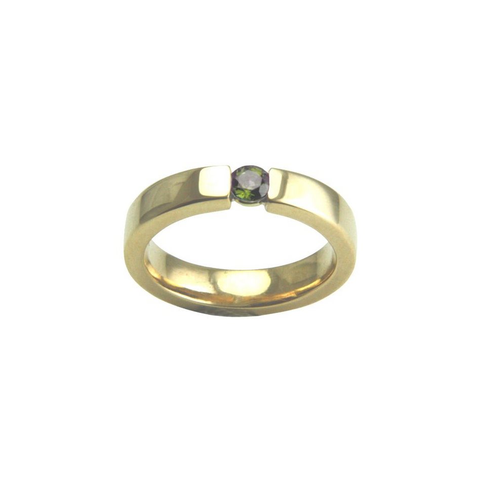 SKIELKA DESIGNSCHMUCK Goldring Gold Ring mit natürlichem Alexandrit 3,9 mm  (Gelbgold 750) mit Farbwe, hochwertige Goldschmiedearbeit aus Deutschland