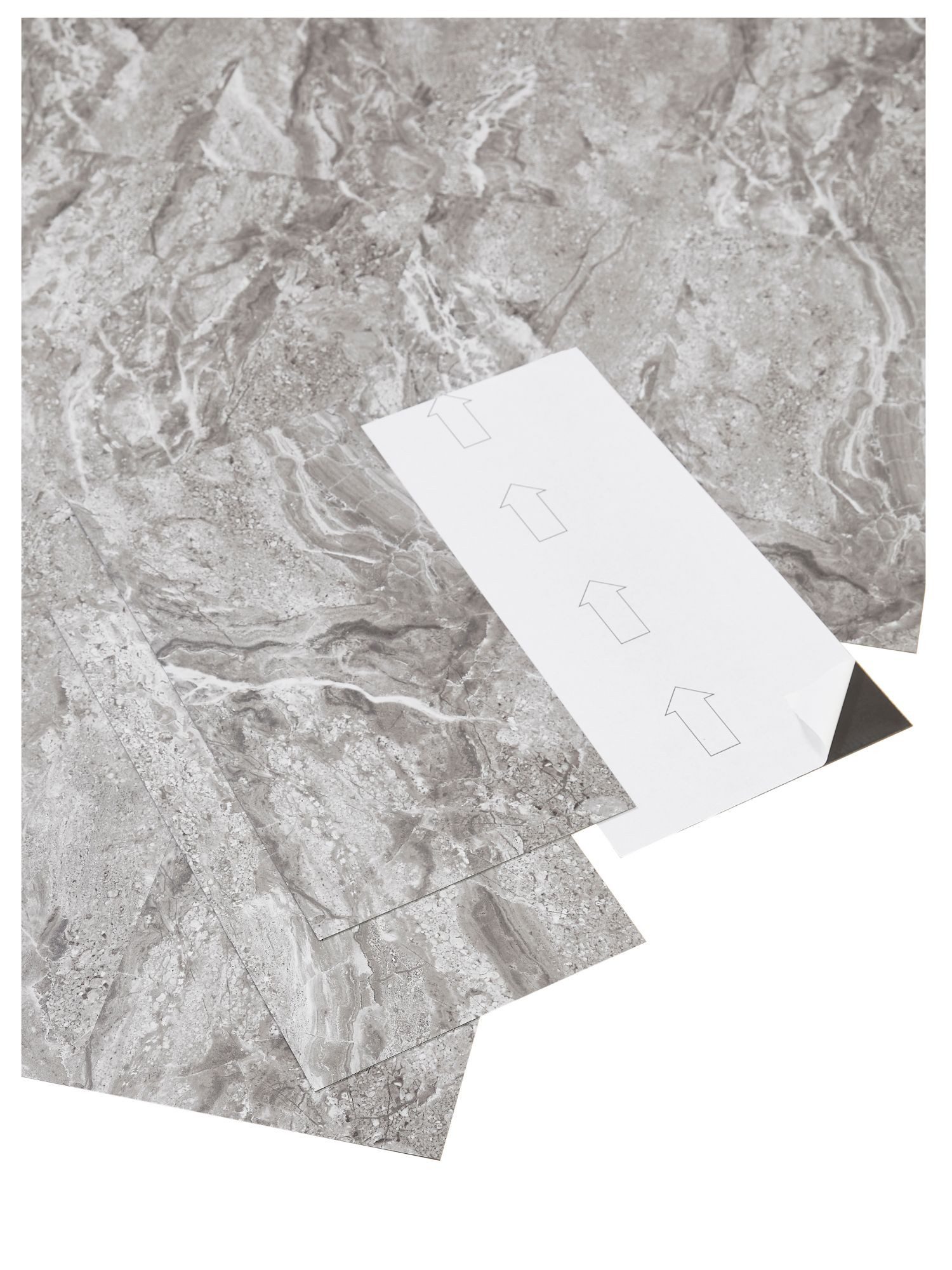 misento Designboden Виниловый ламинат selbstklebend in Beton- und Steinoptik, 24 St., 24 PVC Fliesen je ca. 60,96 x 30,48 cm, PVC Bodenbelag 4,46 m², für Fußbodenheizung, Badezimmer, Wohnräume