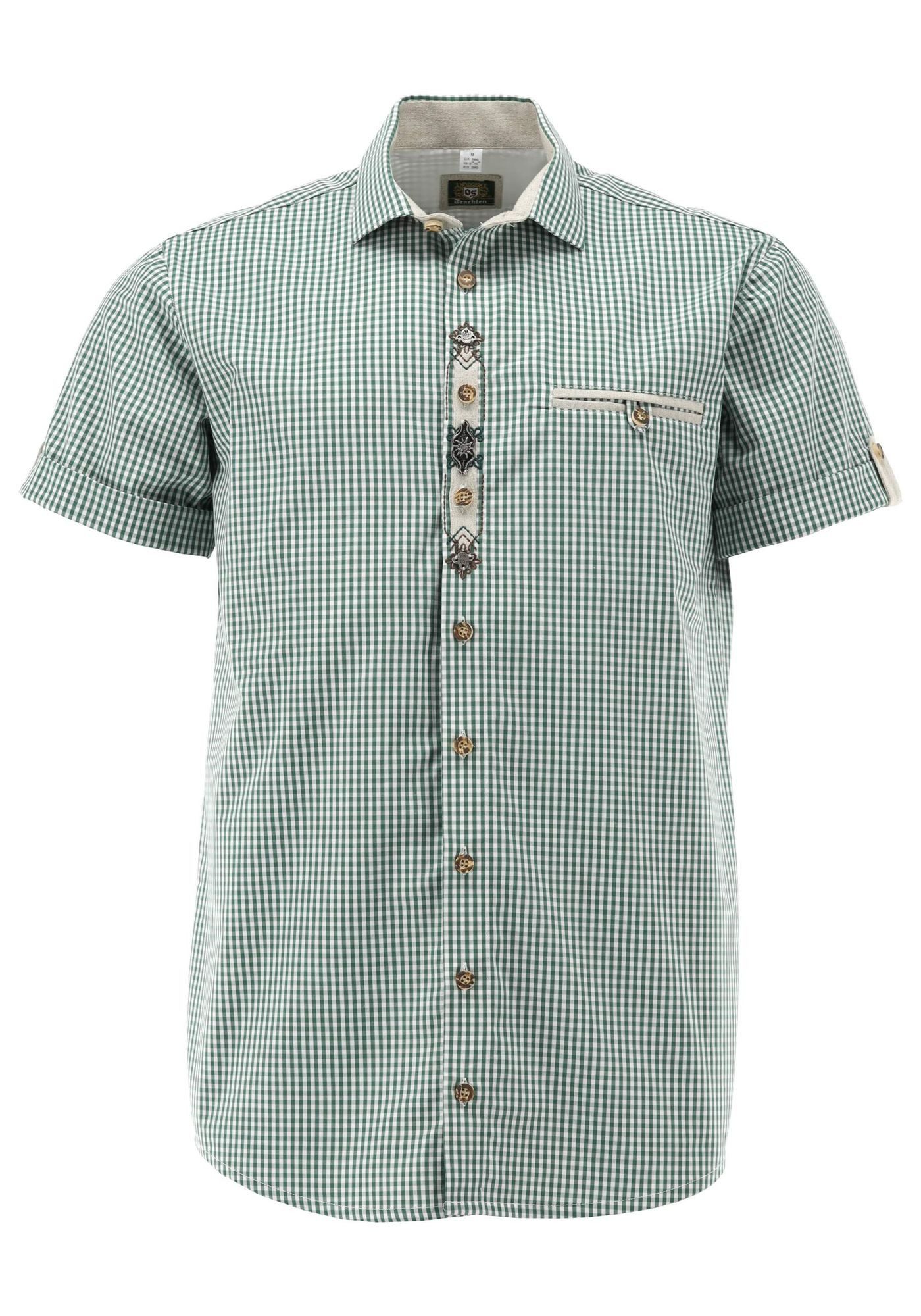 OS Trachten Kurzarmhemd Scuwe Regular Fit, Haifischkragen, Krempellasche mi günstig online kaufen