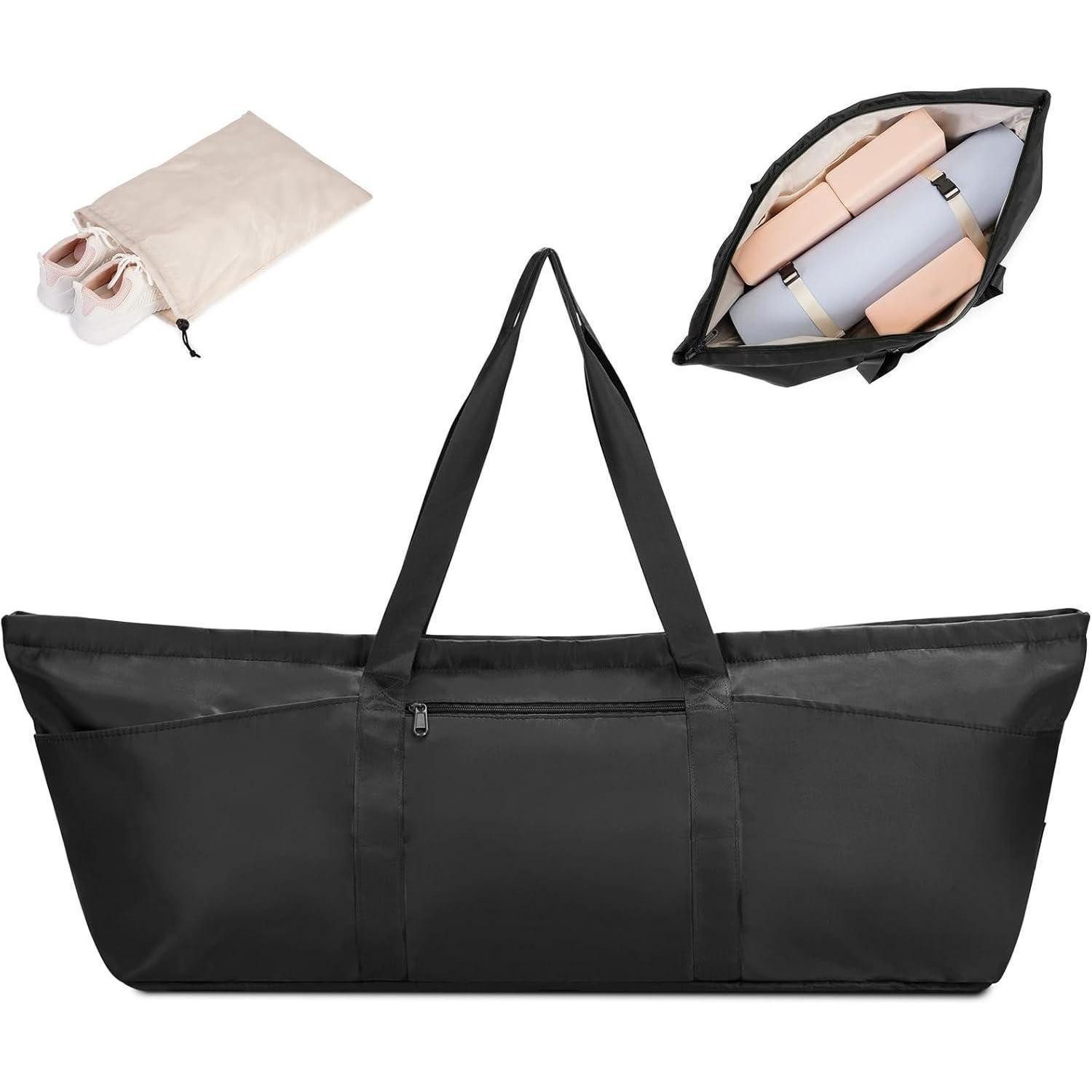 LuxusKollektion Sporttasche Yogatasche Damen Große Sporttasche mit Schuhfach & Nassfach Schwarz