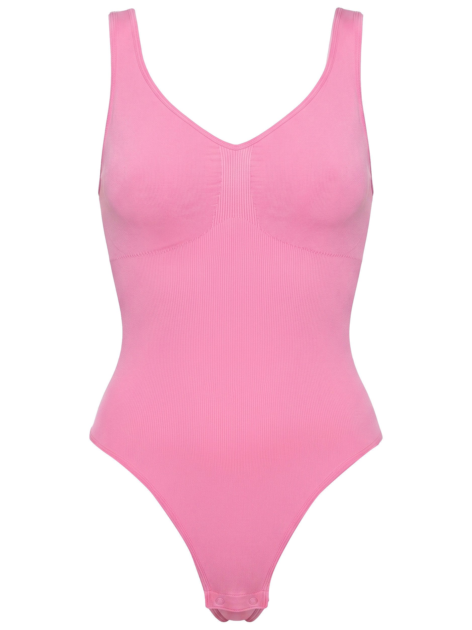 SASSYCLASSY Shaping-Body Bodysuit Sculpting Shapewear für Damen Nahtloser Body mit verstellbaren Trägern und String Schwarz Rosa Beige – Bild 2 von 5