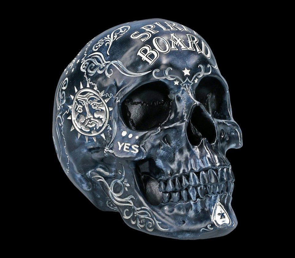 Durchsichtiger Totenkopf hellblau Schädel Figur Skull Deko Totenschädel