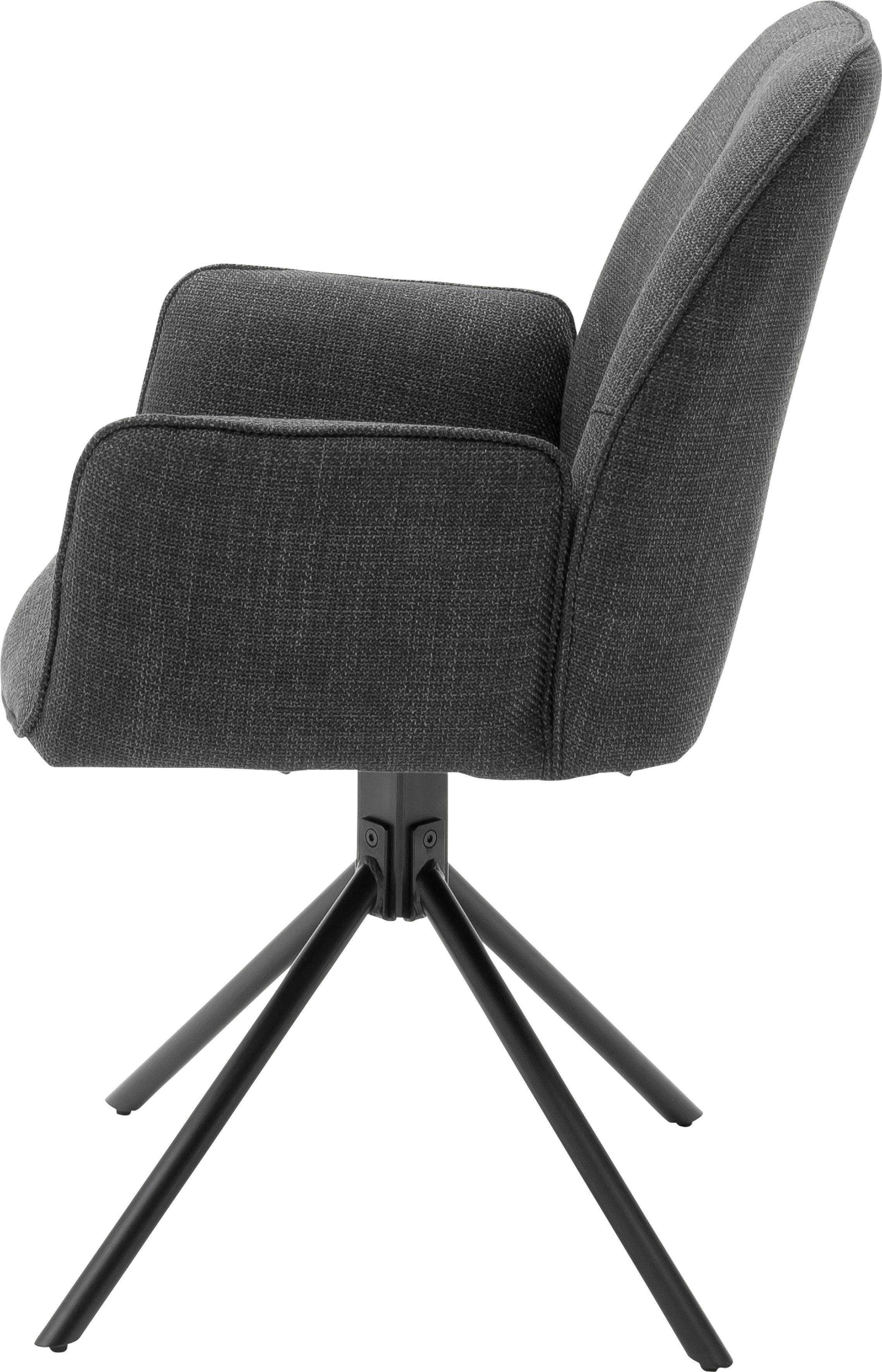 MCA furniture 4-Fußstuhl Pemba 2er-Set, 120 bis mit | Stuhl belastbar Anthrazit Nivellierung, (Set, Anthrazit 2 180°drehabr kg St)