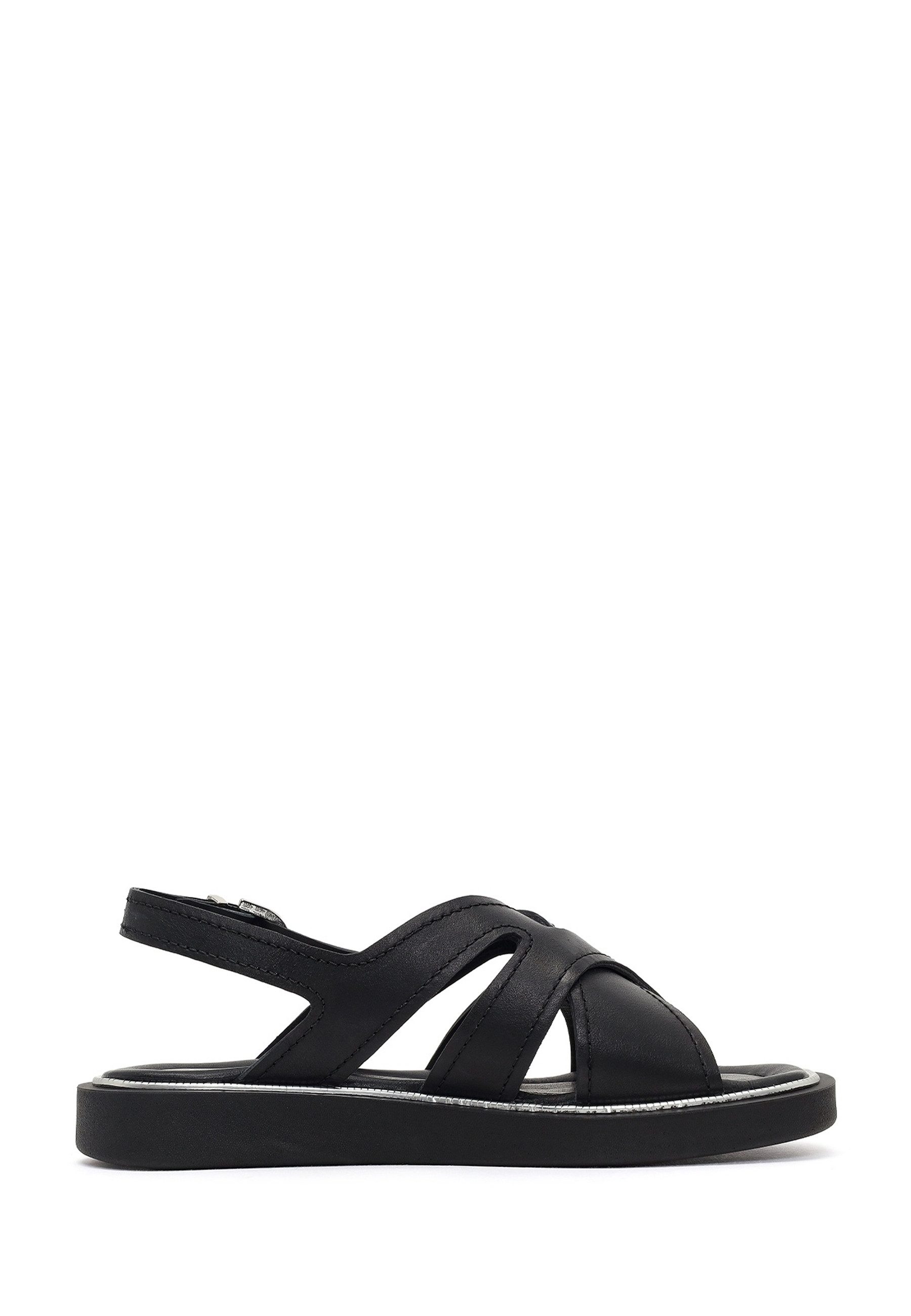 Derimod Sandalen aus Leder Sandale Echtes Leder, Lederfutter, TPU-Sohle, Knöchelriemen, Plateau-Design