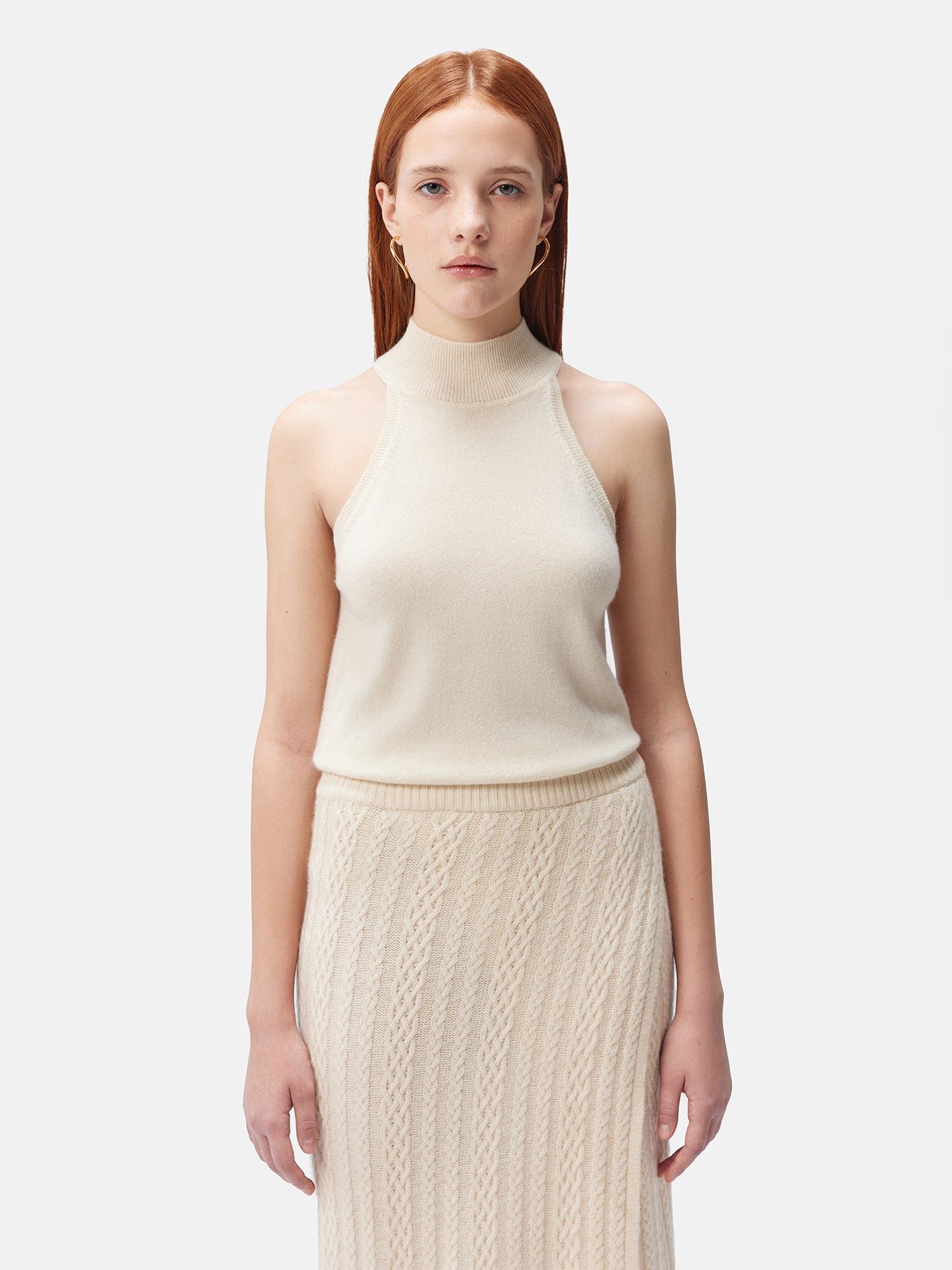 Stricktop Rollkragen-Top aus Kaschmir