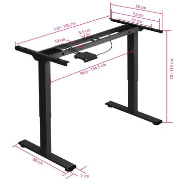 tectake Tischgestell Melville (1-St., 1 tlg), Verstellbare Höhe