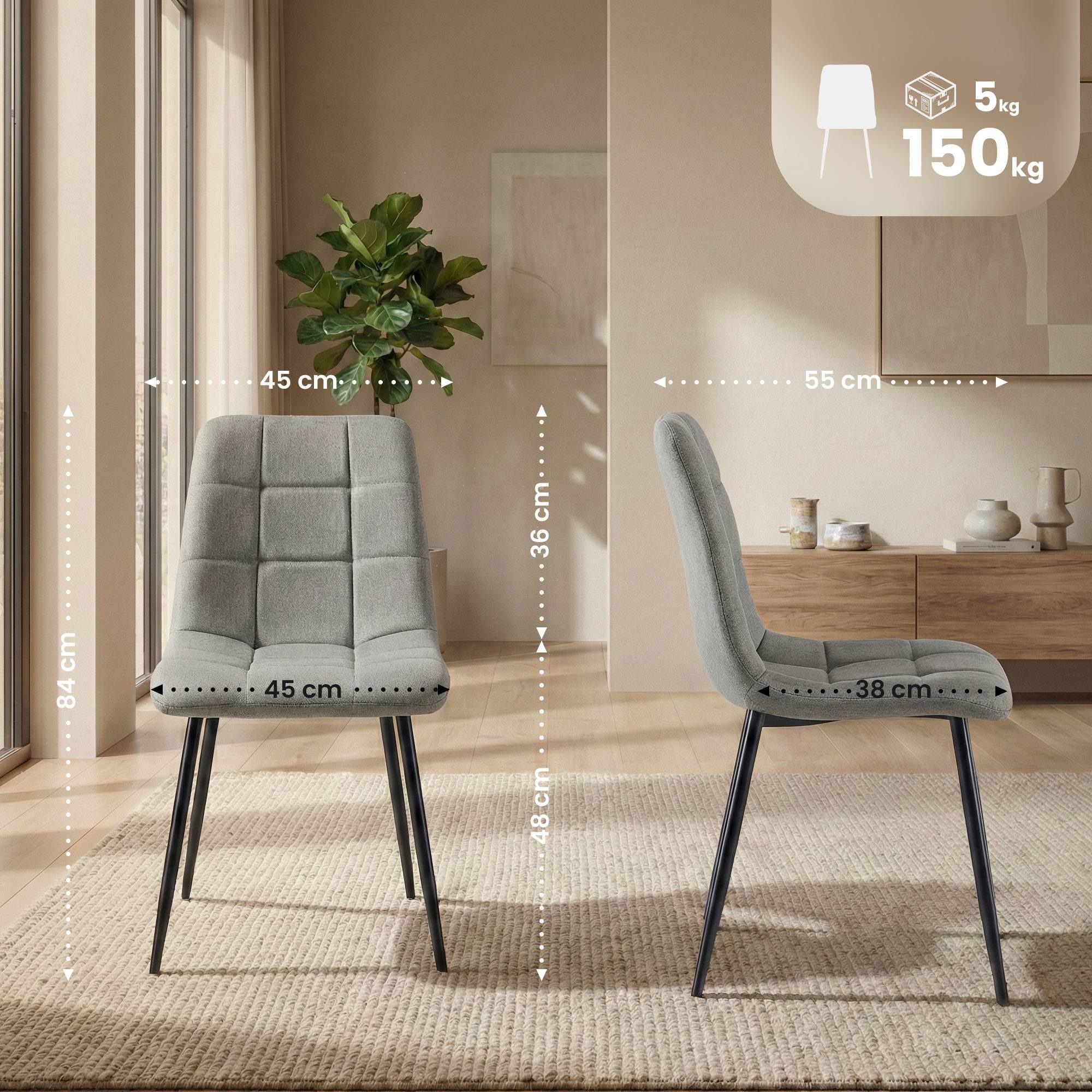 CLP Esszimmerstuhl Antibes Stoff (4er Set, 4 St), mit Stoffbezug, bis 150 k günstig online kaufen