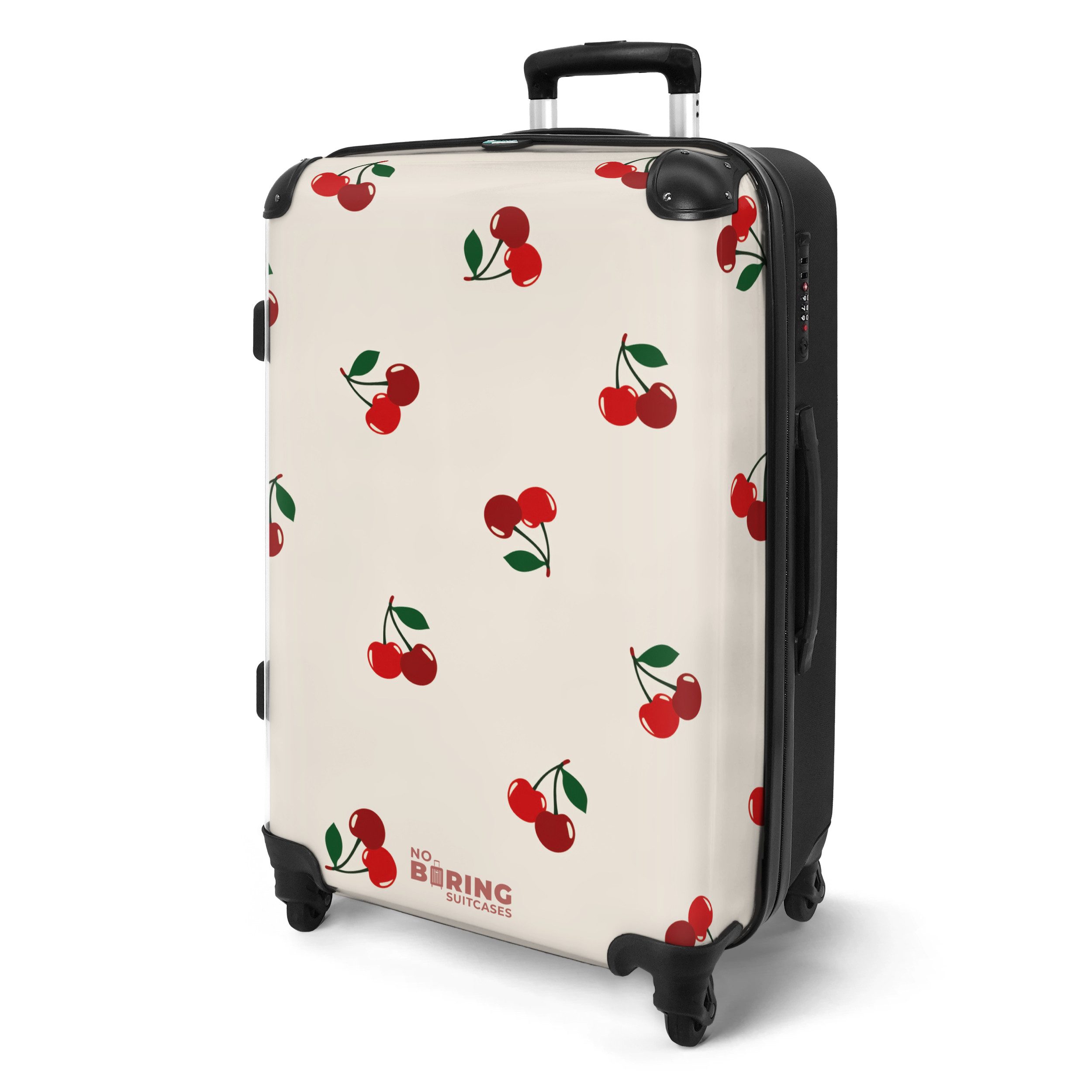 NoBoringSuitcases.com© Hartschalen-Trolley mit leuchtende Räder - Beigefarb günstig online kaufen
