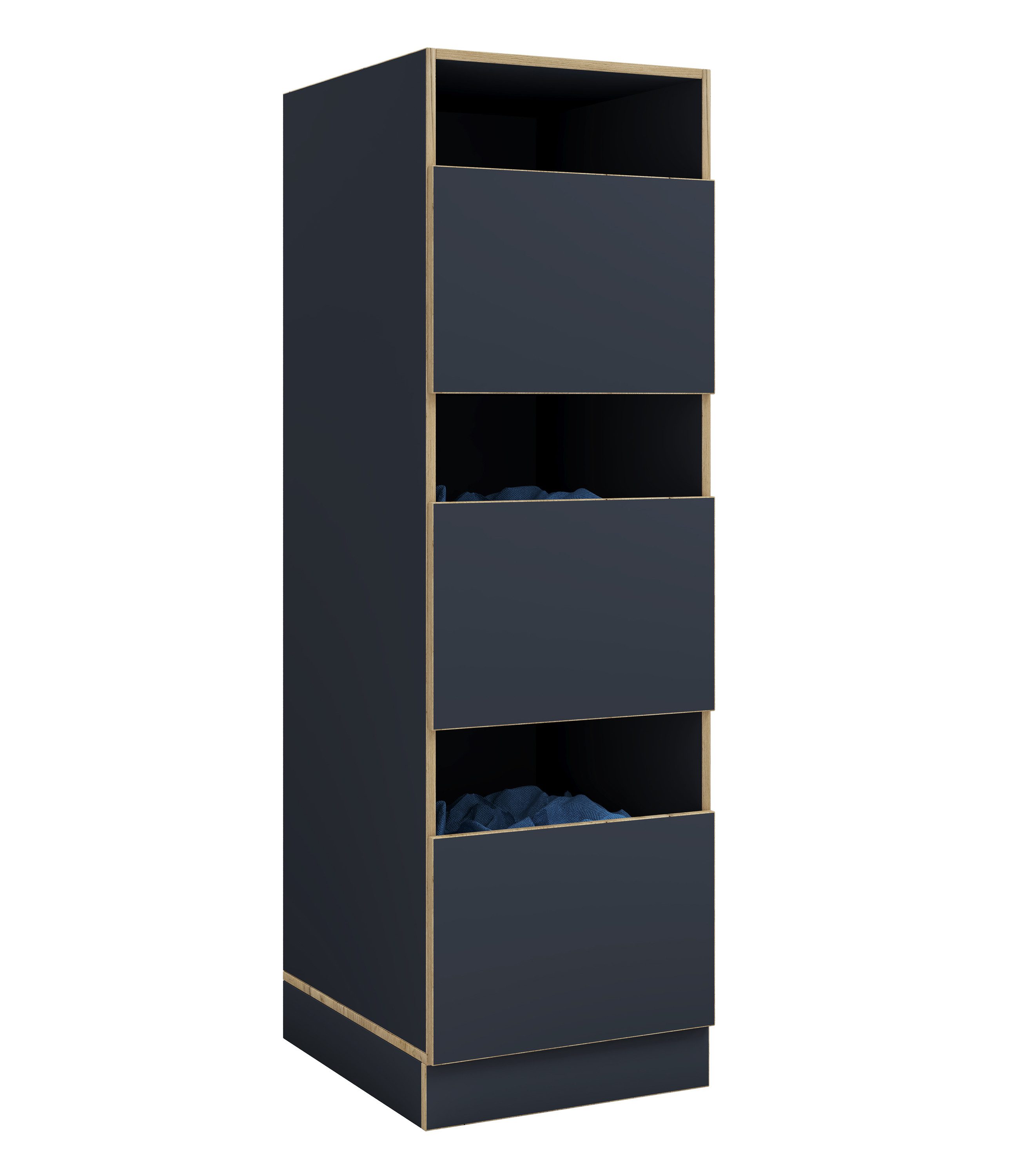 VCM Hochschrank Wäscheschrank mit 3 Fächern & Türen Rislo CL XL (1-St) VCM Wäscheschrank Rislo CL XL 162x50x60 cm Holzwerkstoff