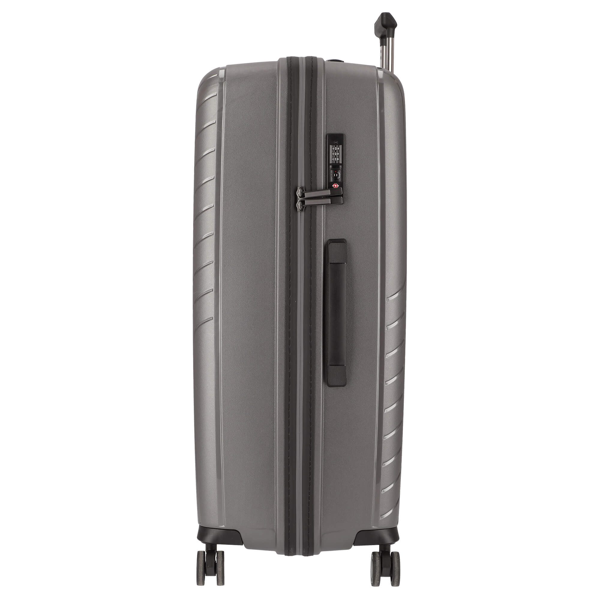 SOMKO Koffer Wave - 4-Rollen-Trolley L 77 cm (anthrazit), 4 Rollen
