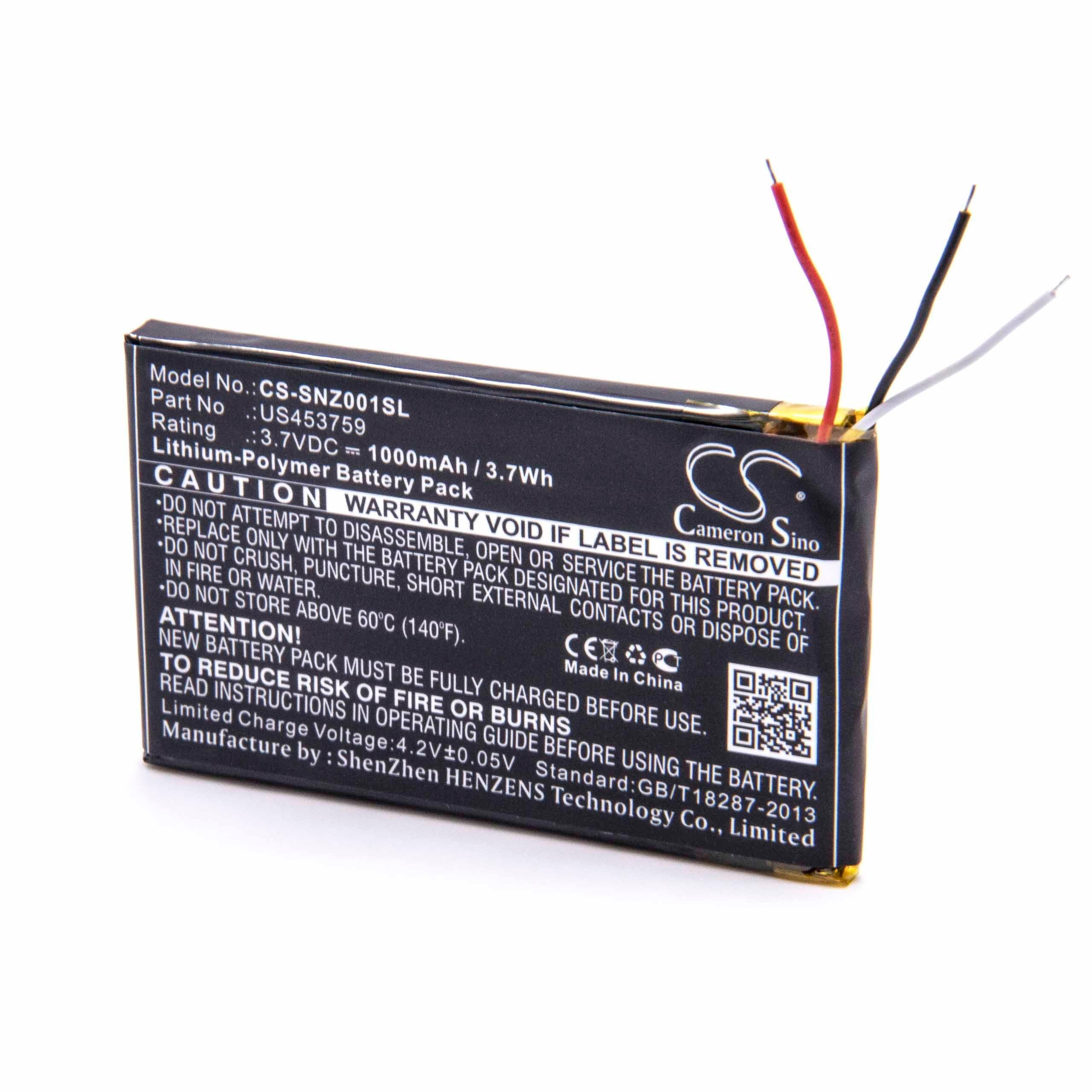vhbw Ersatz für Sony US453759 für Akku Li-Polymer 1000 mAh (3,7 V)