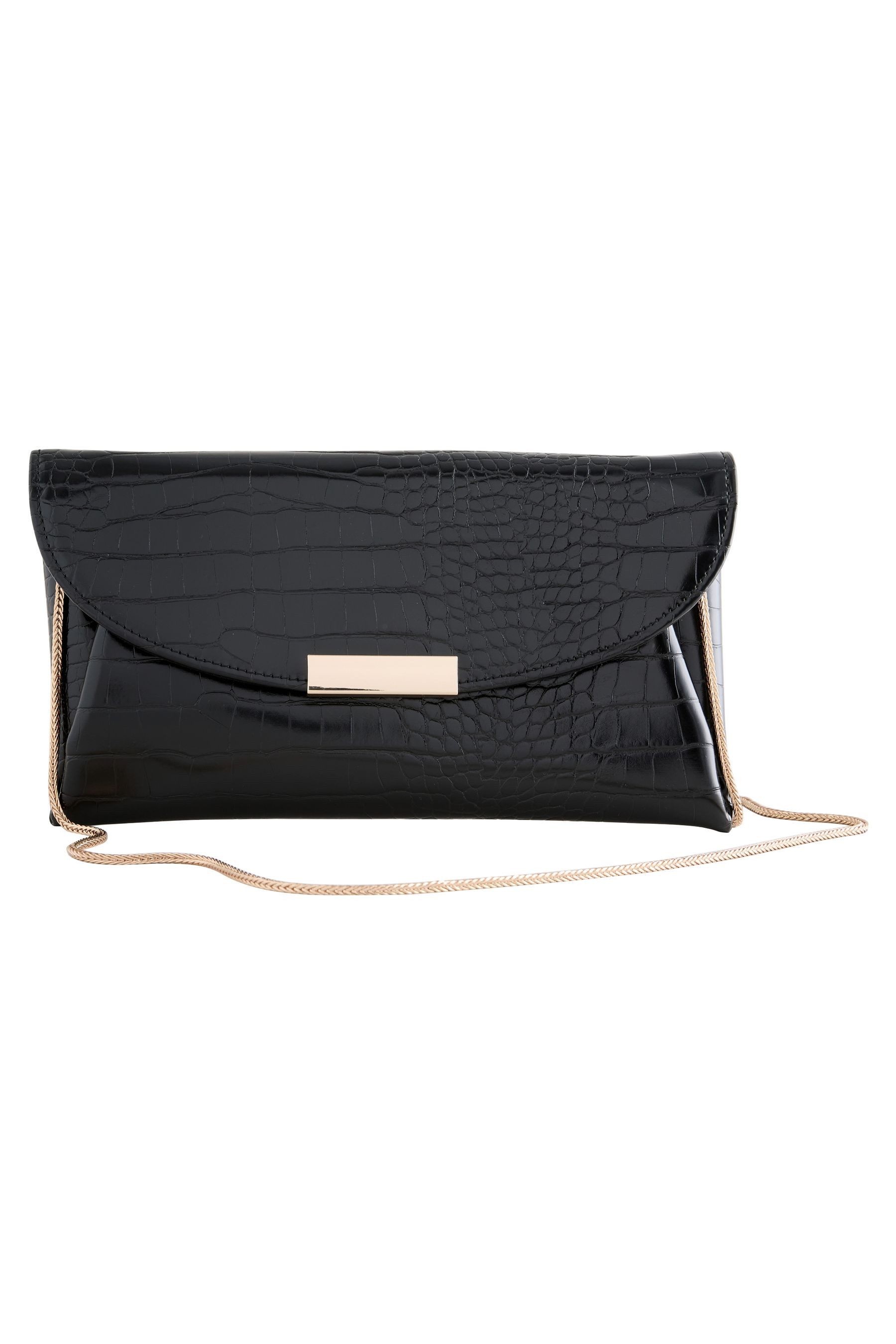 Next Clutch Glänzende Clutch in Kroko-Optik (1-tlg)