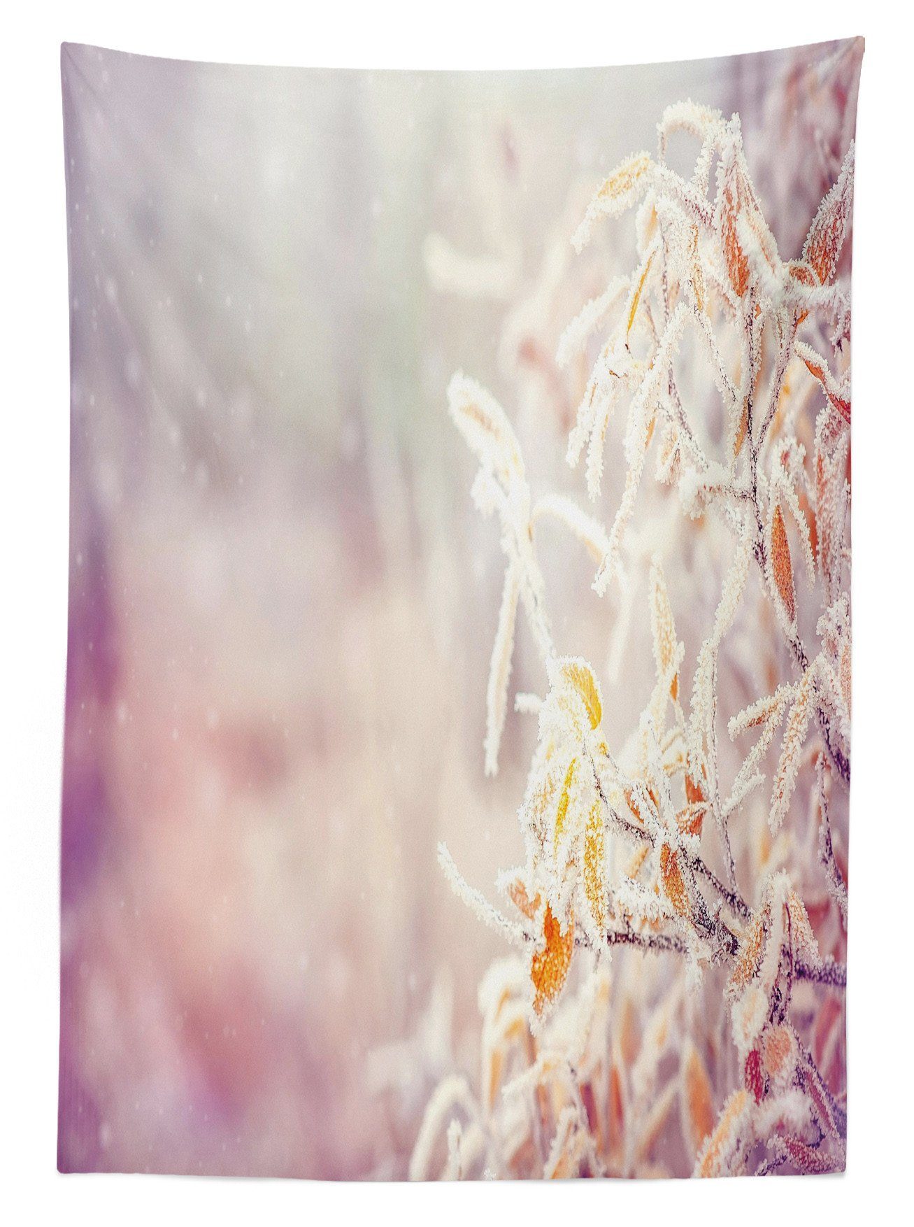 Farbfest Klare Schneeflocken Tischdecke Außen Baum-Blätter Waschbar Winter Bereich den geeignet Farben, Abakuhaus Für