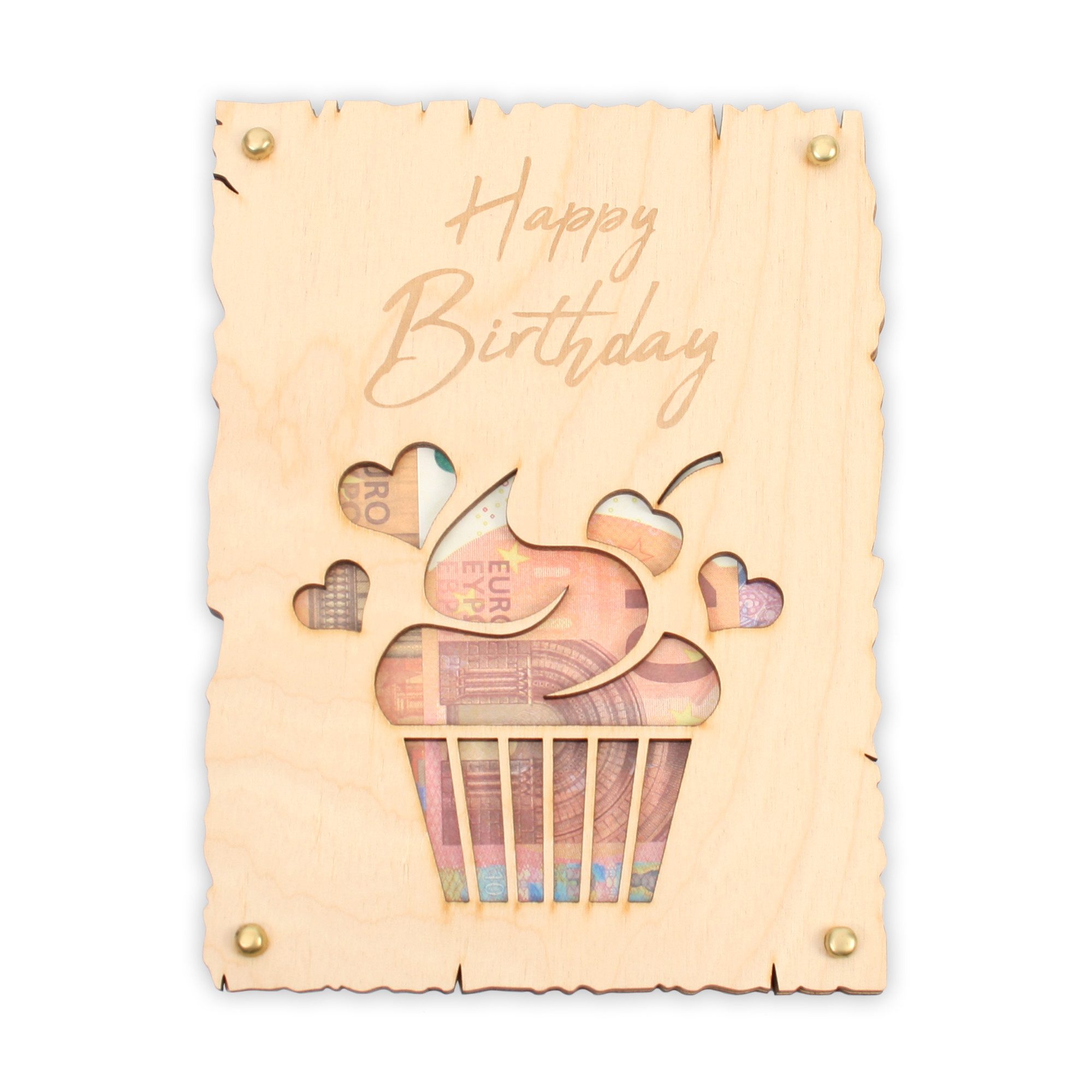 Glückwunschkarte „Alles Gute zum Geburtstag“ - Glückwunsch-Karte aus Holz