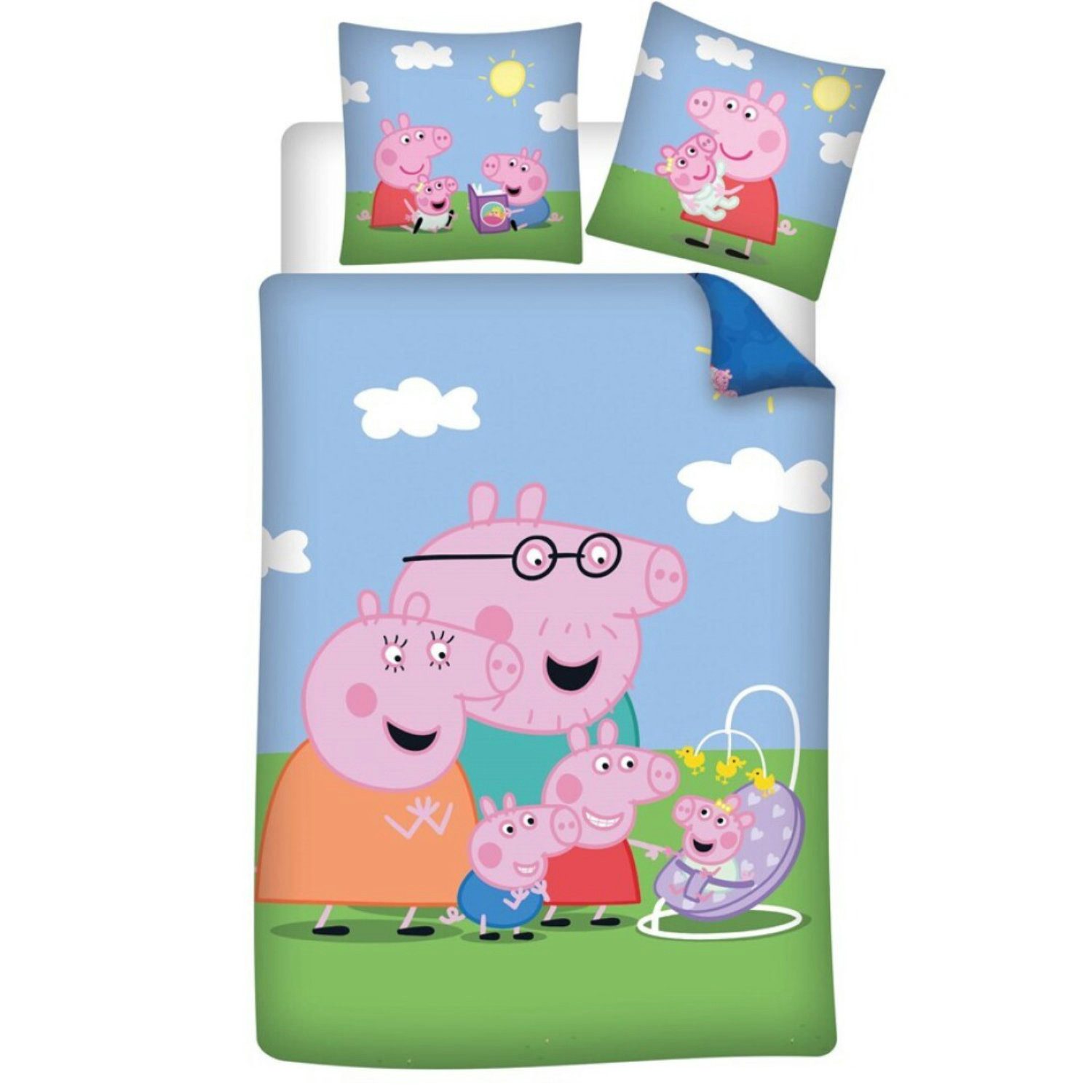 Peppa Pig Bettwäsche Peppa Wutz Pig Kinder Bettwäsche 2tlg. Set 135-140x200 65x65, 2 teilig