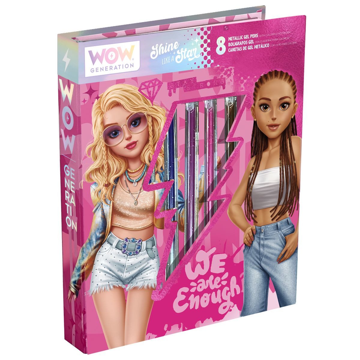 Kids Euroswan Notizbuch Notizbuch Set WOW GENERATION Shine like a Star mit 8 Metallic Gelstift