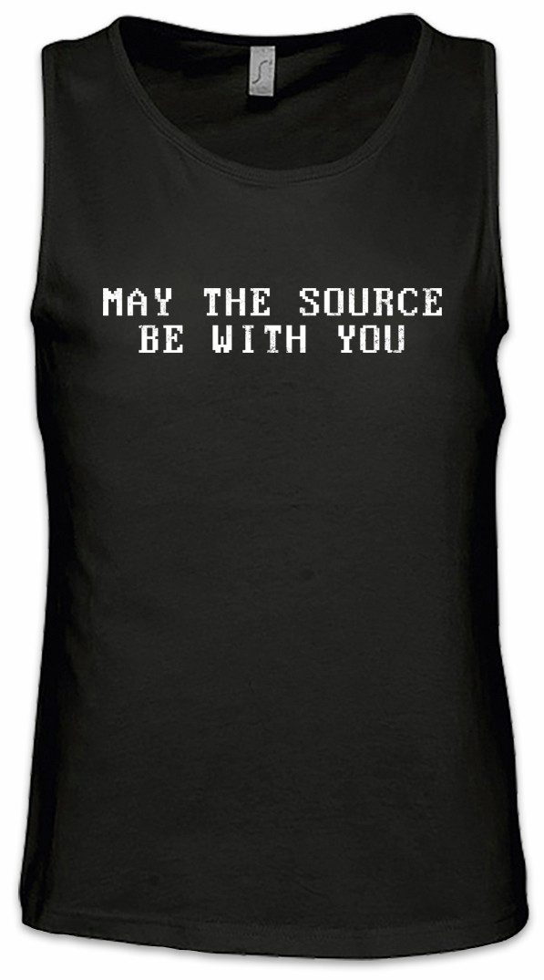 Tanktop May The Source Be With You Ärmelloses T-Shirt Wlan Geek Nerd PC