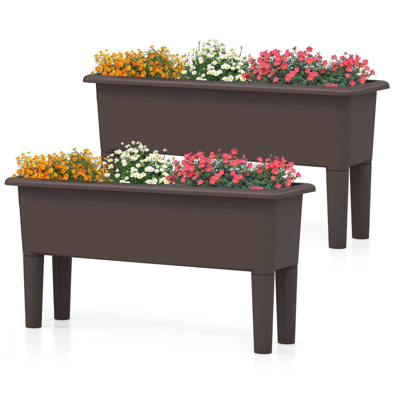 Outsunny 2er Set Hochbeet – 60x60x30,5 Cm, Verzinkter Stahl, Grün, Für Gemüse & Kräuter