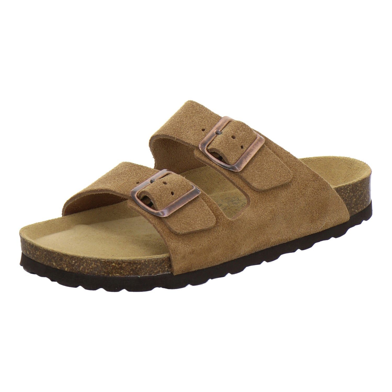 AFS-Schuhe Damen Zweischnaller Pantolette aus Veloursleder mit Fußbett, Made in Germany