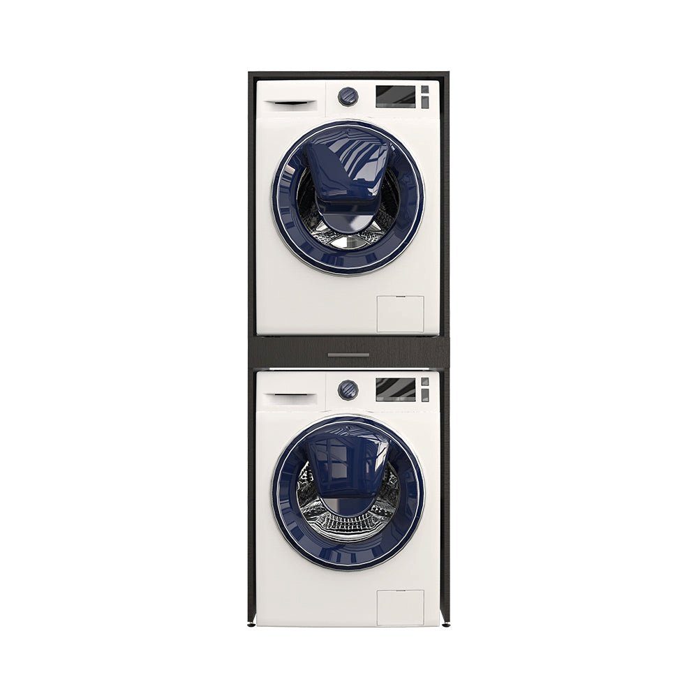 Roomart Waschmaschinenumbauschrank (Waschmaschinenschrank für Schwarz schwarz Waschmaschine und Überbauschrank) | Trockner