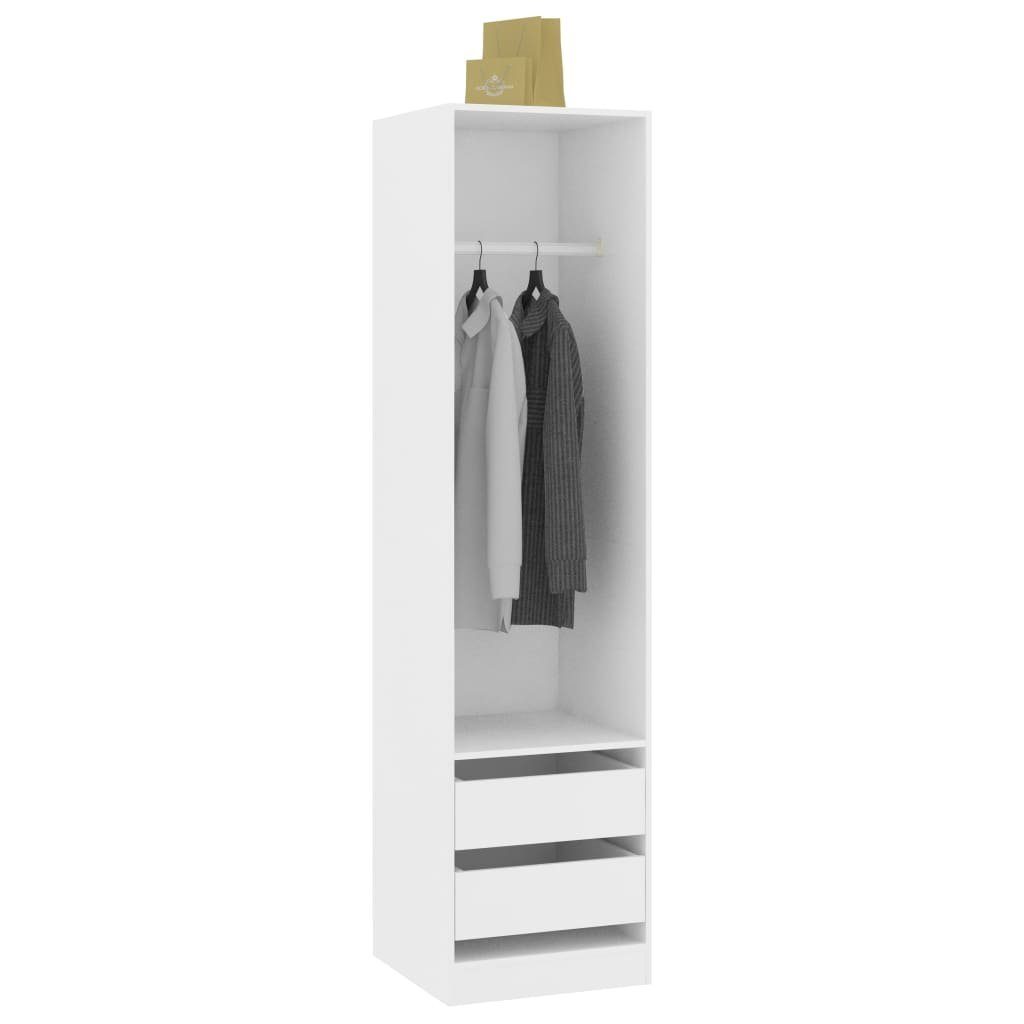 Kleiderschrank Holzwerkstoff Weiß (1-St) mit vidaXL Kleiderschrank 50x50x200 cm Schubladen