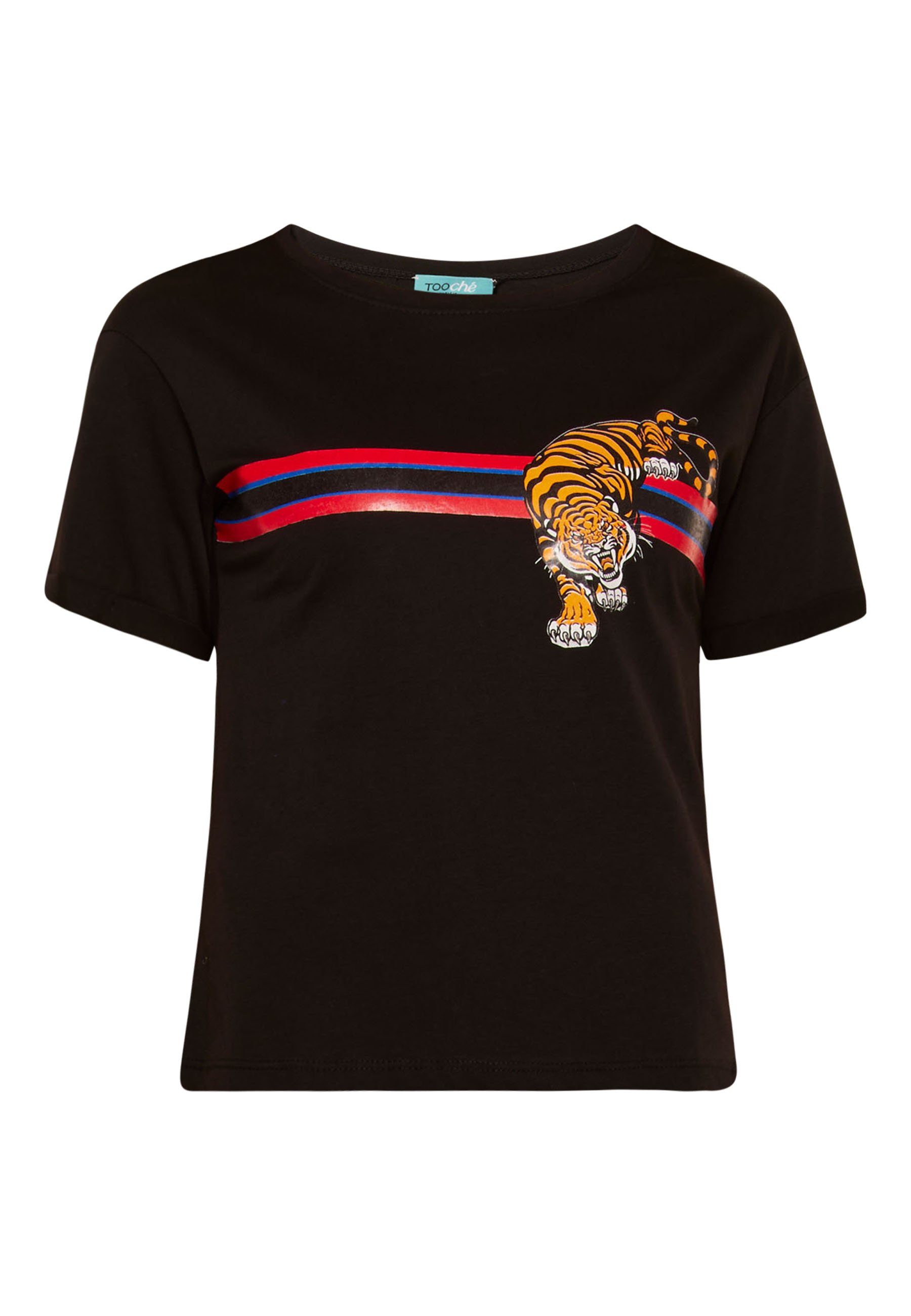 Tooche BLACK Tiger T-shirt Print-Shirt