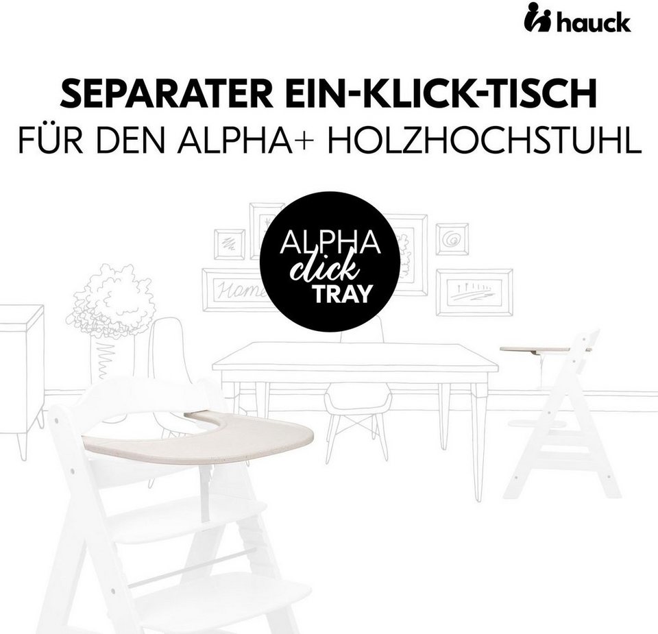 Hauck Hochstuhltablett Alpha Click Tray, Speckle Beige, Kunststoff, aus  recyceltem Material, Hochstuhltablett »Alpha Click Tray, speckle beige«