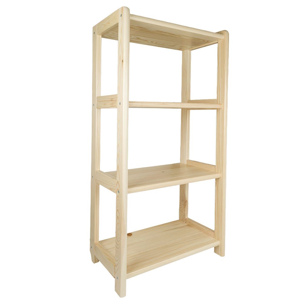 Prima-Online Standregal Standregal Holz Kiefer Bücherregal Stehend mit 3/ 4 Ebenen– 50 60 70cm