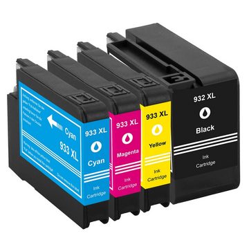 Tito-Express 4er Set ersetzt HP 932 XL 933 XL 932XL 933XL Tintenpatrone (Multipack, für Officejet 6600 6700 7510 7612 7110 7610 7600 7612 6110 6100)