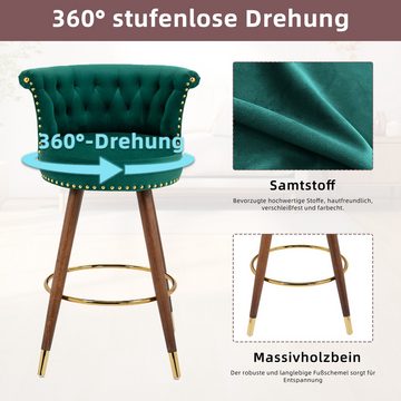 IDEASY Besucherstuhl Barhocker mit Rückenlehne,von 2 gepolsterte Hocker, 360-Grad-Drehgelenk, getuftetes Design, Bodenschutz