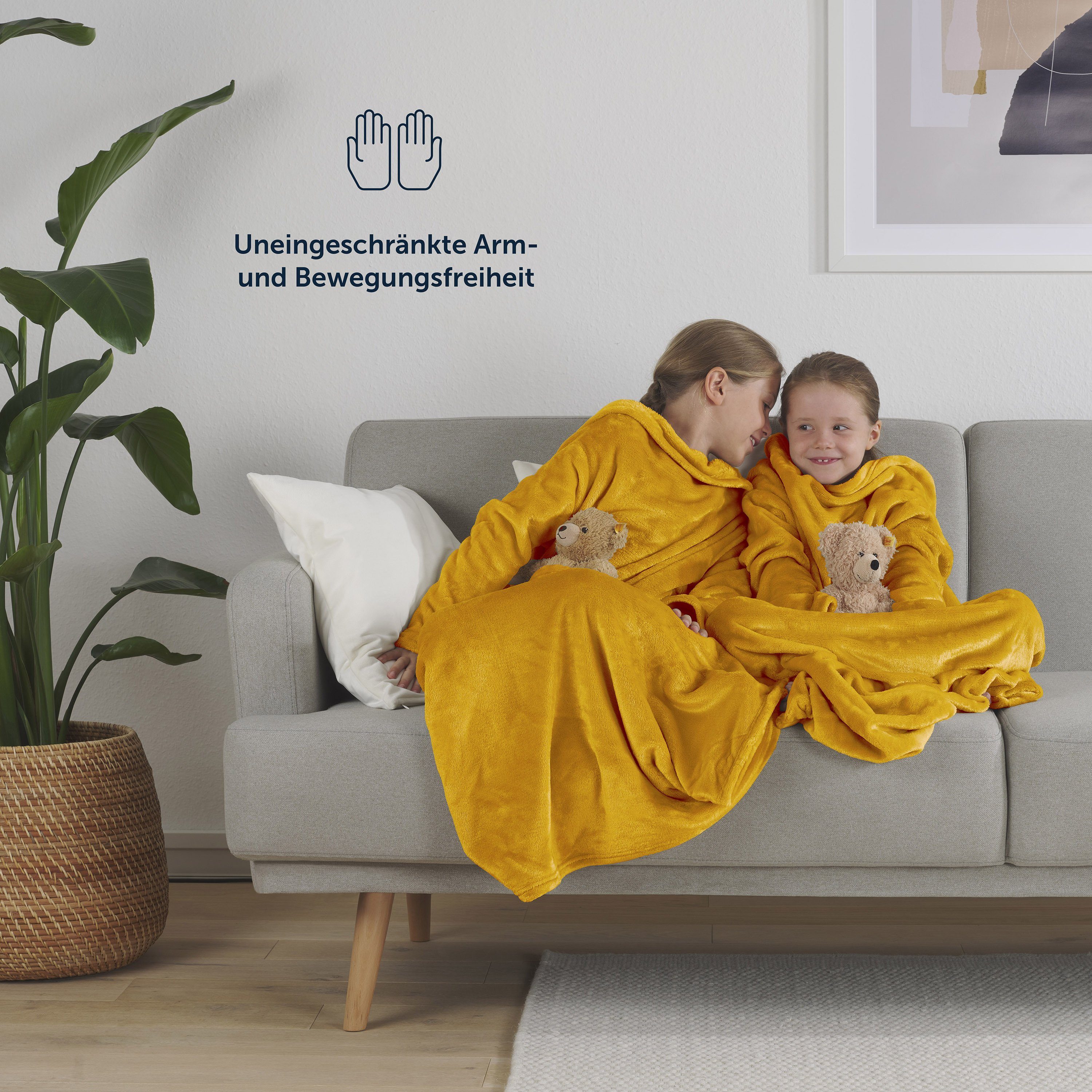 Kinderdecke Blumtal Decke mit Ärmeln Mikrofaser, günstig online kaufen