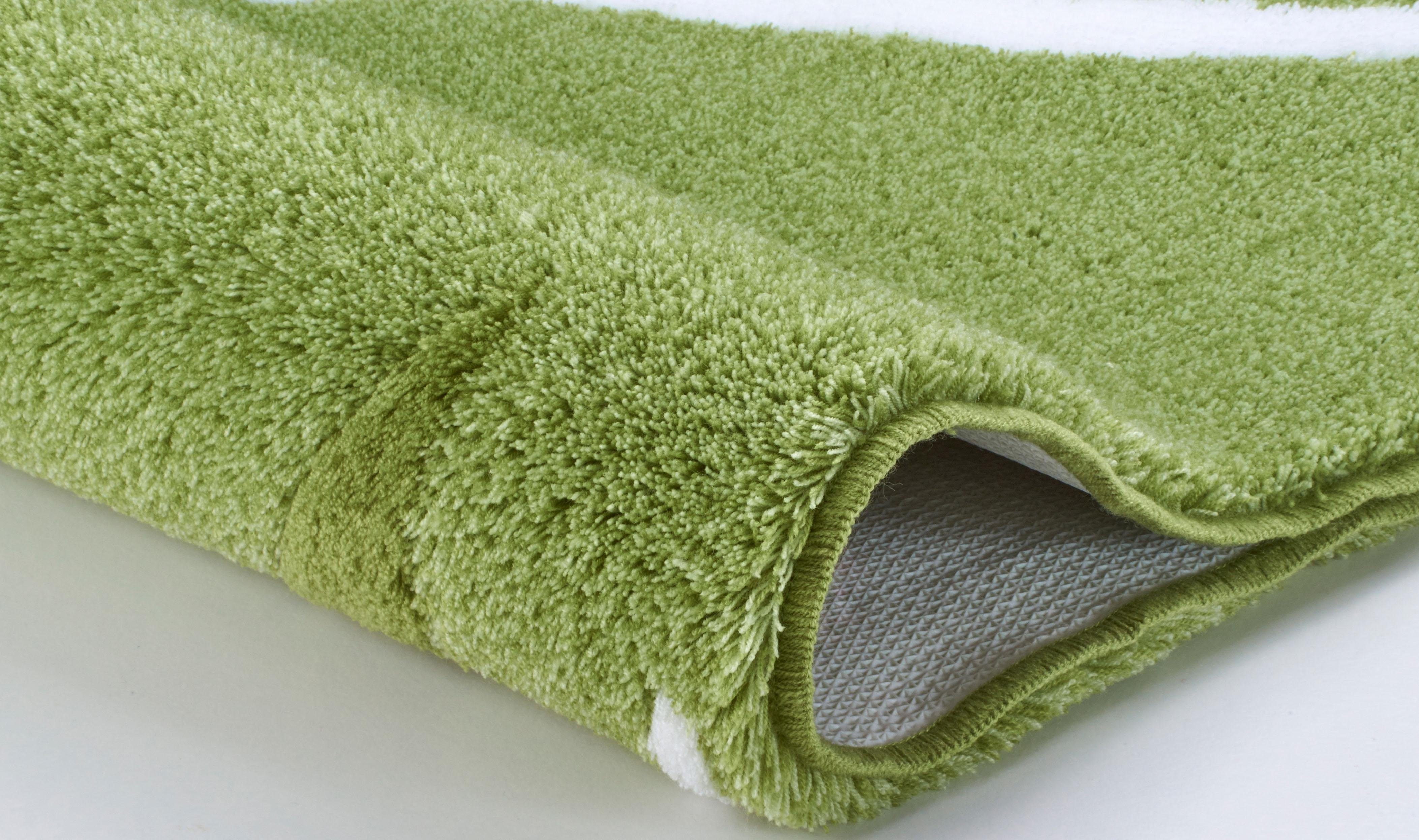 Kleine Wolke Badematte Florenz, Höhe 18 mm, rutschhemmend beschichtet, fußbodenheizungsgeeignet, Kunstfaser, rechteckig, Badteppich, Wellen Design, Melange Optik, waschbar