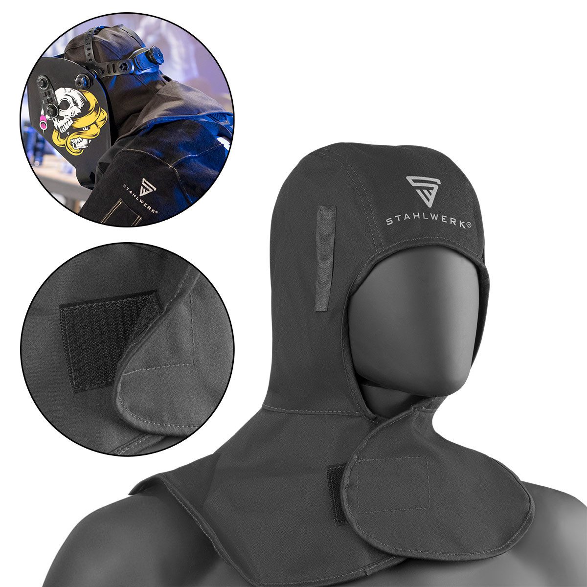 STAHLWERK Schweißhelm Schweißhaube / Schweißermütze (Packung, 1-tlg., Einzelartikel), individuell anpassbar