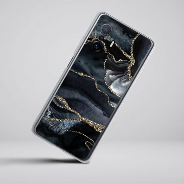 DeinDesign Handyhülle Glitzer Look Marmor Trends Dark marble gold Glitter look, Xiaomi 11T Pro 5G Silikon Hülle Bumper Case Handy Schutzhülle