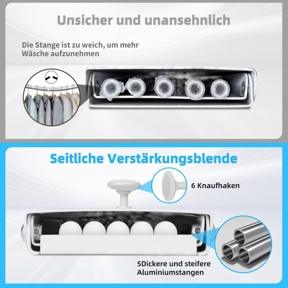 JOYOLEDER Wäscheständer Wandmontage Faltbar, 80/100cm Ausziehbar Wandwäschetrockner, Platzsparend