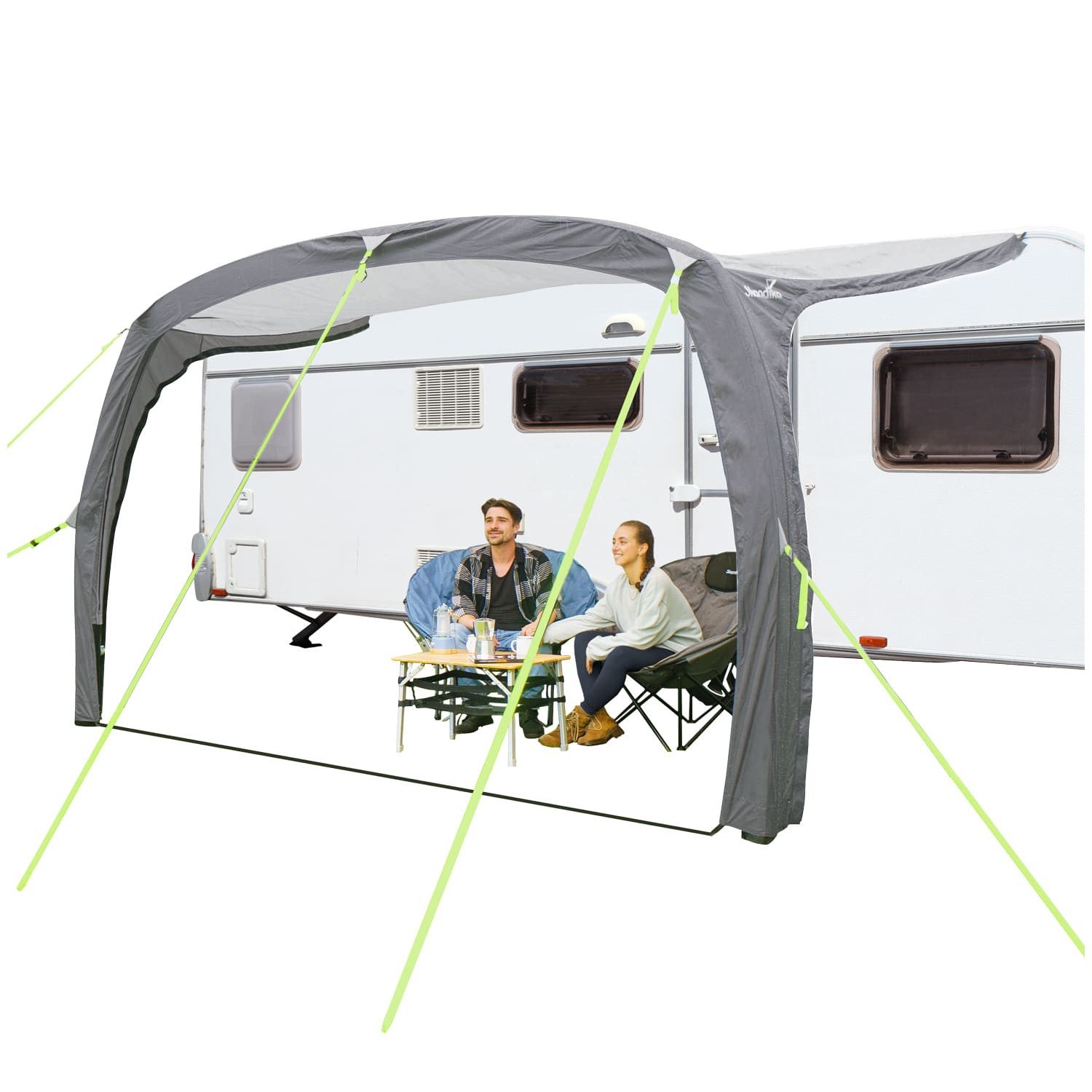 Skandika Vorzelt Vika Air Caravan 400, aufblasbares Vordach ohne Seitenwand, (für Wohnmobil, Wohnwagen mit 235 bis 250 cm Anbauhöhe), UV 50+, 3000 mm Wassersäule, Luftpumpe, Tragetasche
