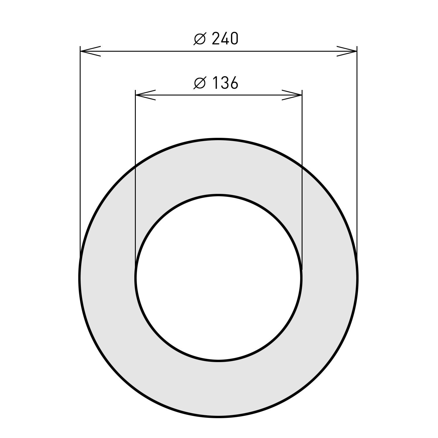 Raik Ofenrohr Raik Rauchrohr Ofenrohr 130mm - Wandrosette schwarz, Rosette, 136, 136 mm