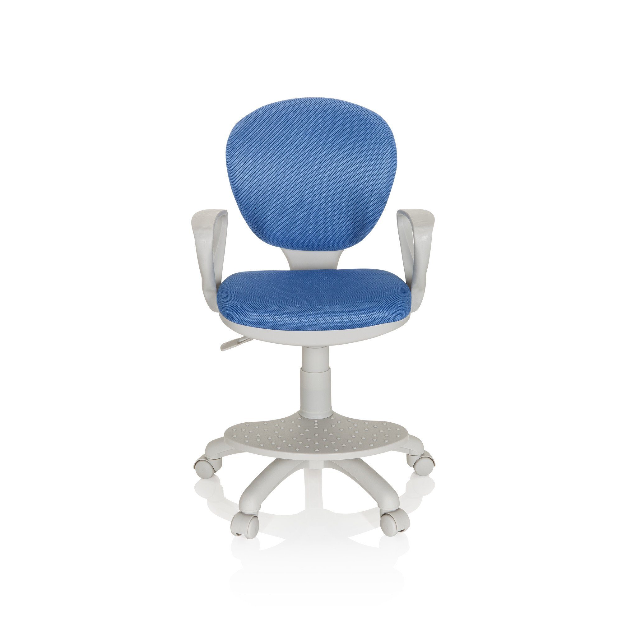 Drehstuhl OFFICE hjh KID Kinderdrehstuhl Blau/Grau ergonomisch (1 Stoff G1 St), mit Armlehnen COLOUR mitwachsend,