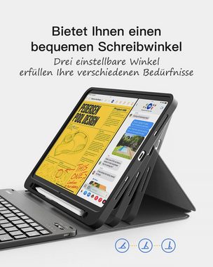 Inateck Tastatur Hülle für 10,9 Zoll iPad 10th, iPad Air 5/4, iPad Pro 11 iPad-Tastatur (abnehmbar, mit Bildschirmabschaltung und Pencil Slot, QWERTZ)