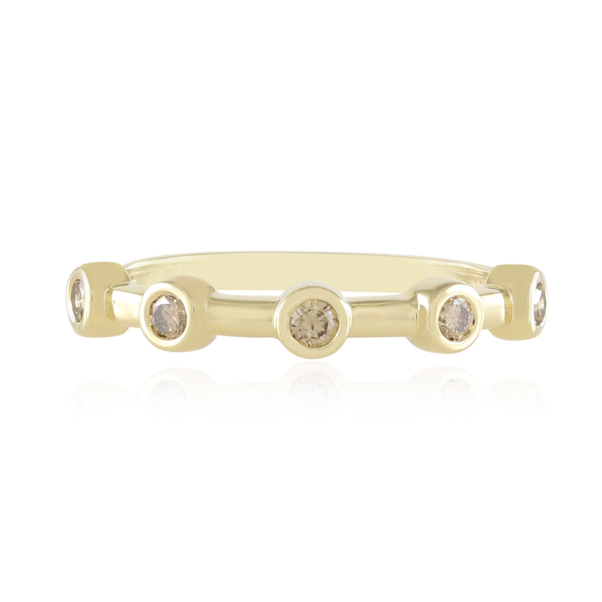 Cavill Diamantring Goldring 0,135 ct 375er Gelbgold mit 5 champagner Brillanten (1-tlg)