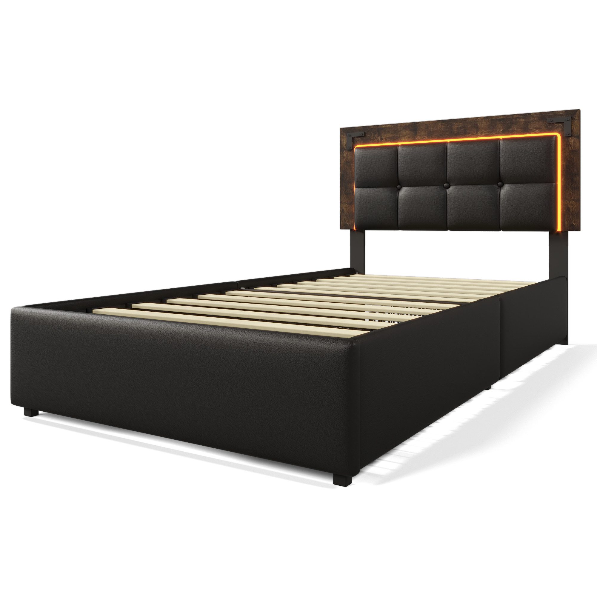 HAUSS SPOLE Polsterbett 90x200cm mit LED-Beleuchtung, günstig online kaufen