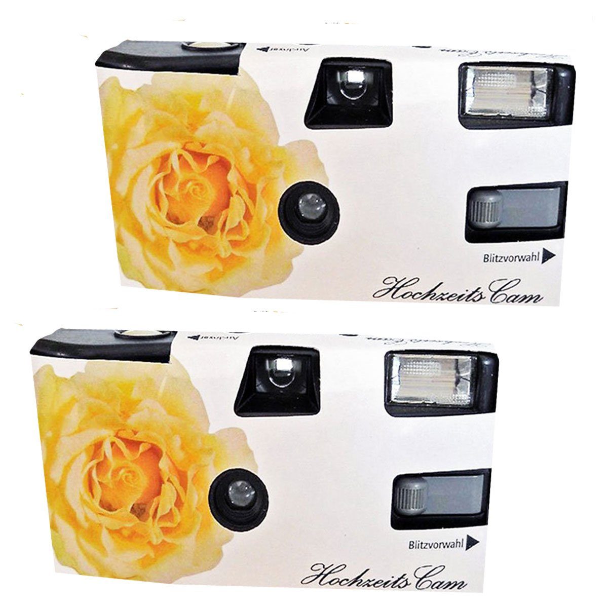 TopShot 2 x Einwegkamera gelbe Hochzeitsrose Einwegkamera