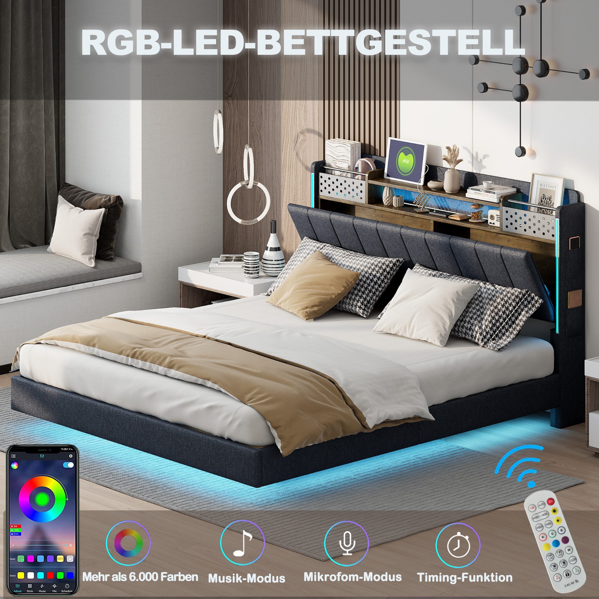 STILVORA Polsterbett 140×200 bett mit Matratze,Bettgestell günstig online kaufen
