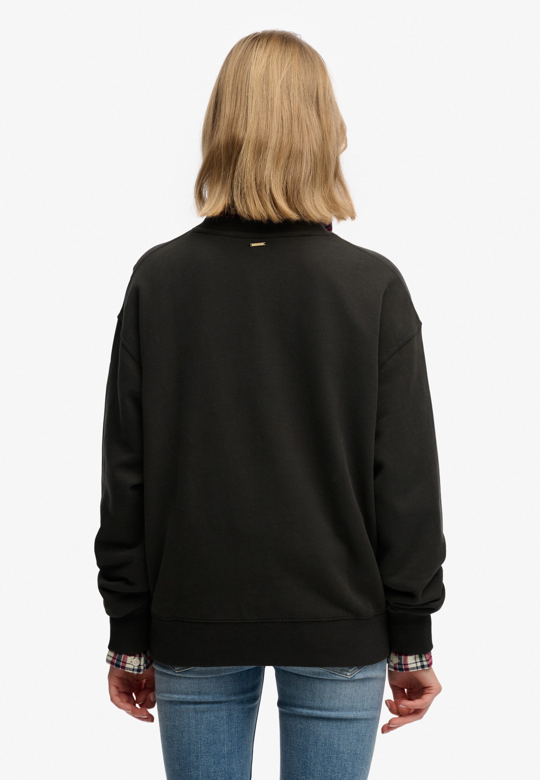 Superdry Sweatshirt SCRIPT BRAND LOOSE CREW mit Markenlogo aus Perlenstickerei auf der Brust